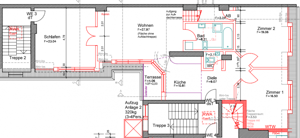 Grundriss Dachgeschosswohnung Berlin