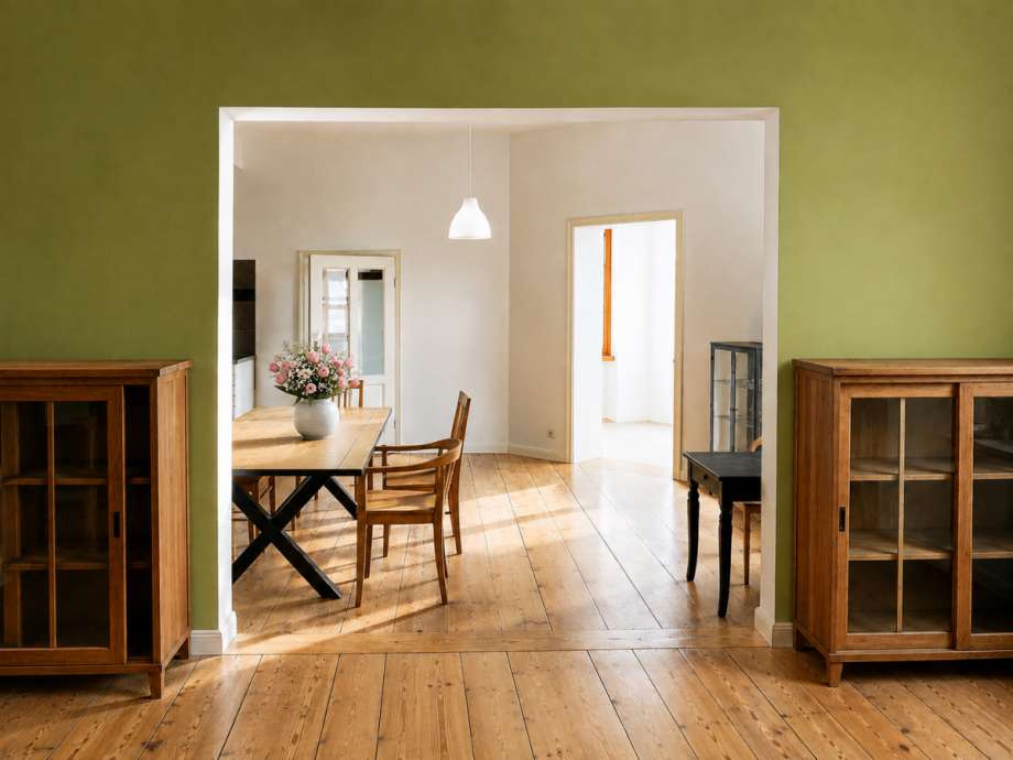 Blick vom Wohnzimmer Einfamilienhaus Waldsieversdorf