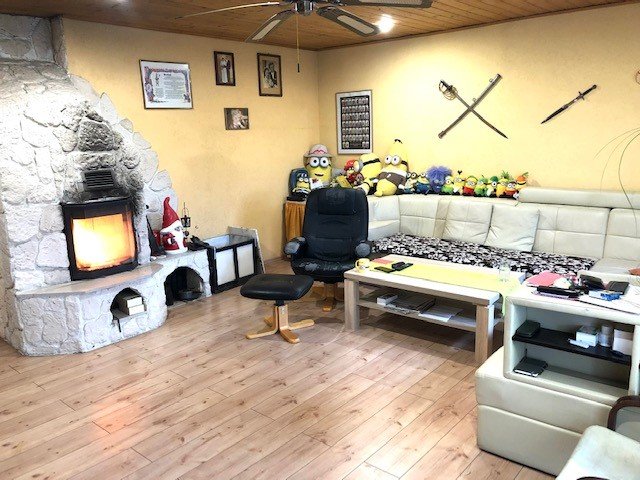 Wohnzimmer mit Kamin Einfamilienhaus Lehnitz