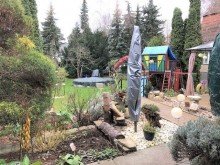 Blick von der Terrasse Haus mit Keller im Bungalowstil in Biesdorf S�d