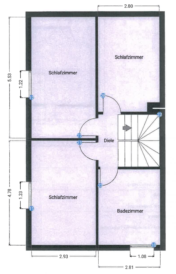 Grundriss OG Doppelhaush�lfte Berlin