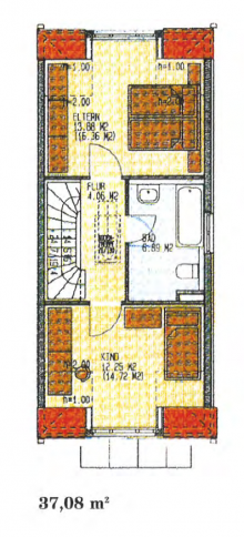 Grundriss DG H�now: Reihenmittelhaus mit Keller in ruhiger Seitenstra�e