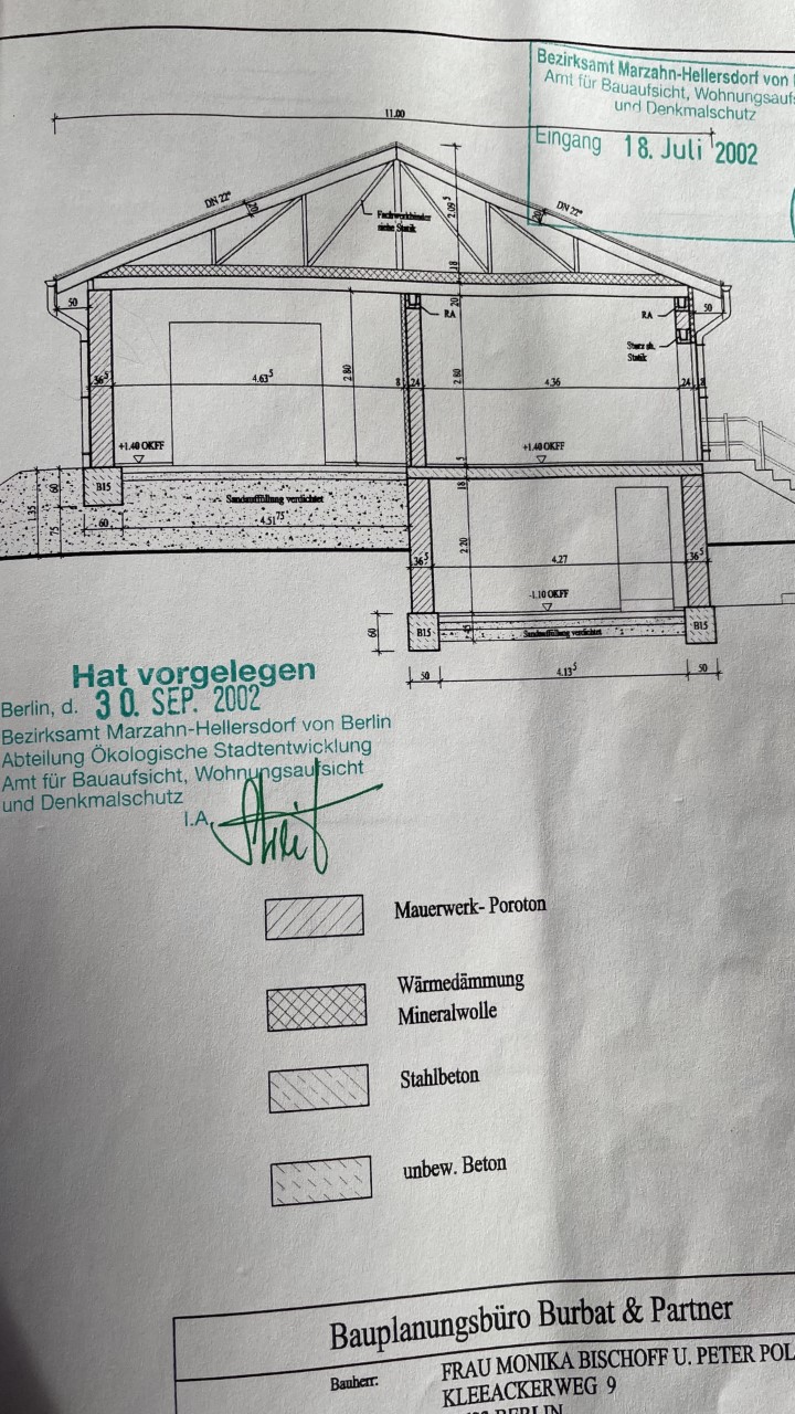 Schnitt Einfamilienhaus Berlin