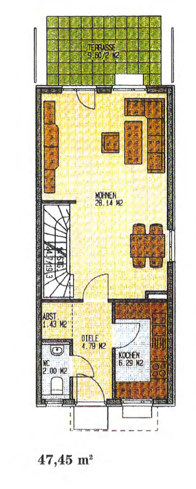 Grundriss EG Reihenmittelhaus Hoppegarten
