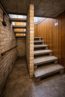 Kellertreppe Einfamilienhaus im Bungalowstil auf ruhigem Einzelgrundst�ck in Berlin Rosenthal!