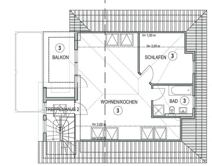 Grundriss DG Mehrfamilienhaus Berlin