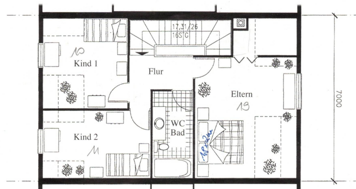 Grundriss OG Reihenmittelhaus Berlin