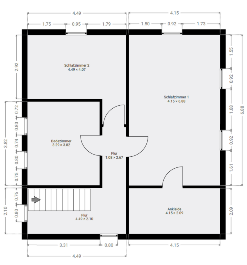 Grundriss OG Einfamilienhaus Berlin