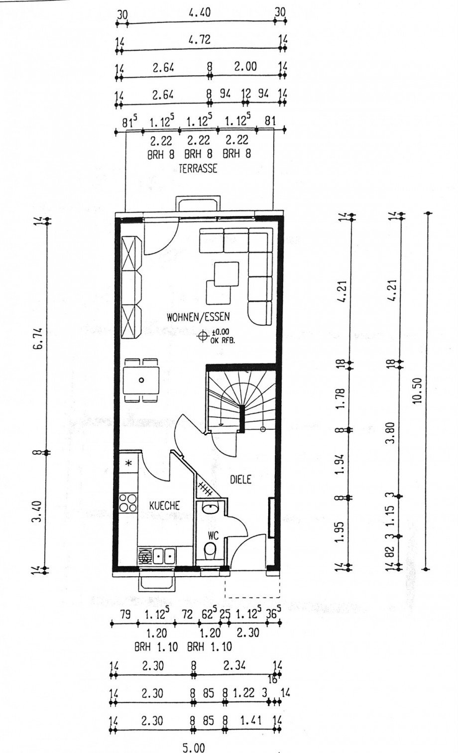 Grundriss Erdgeschoss Reihenhaus Berlin