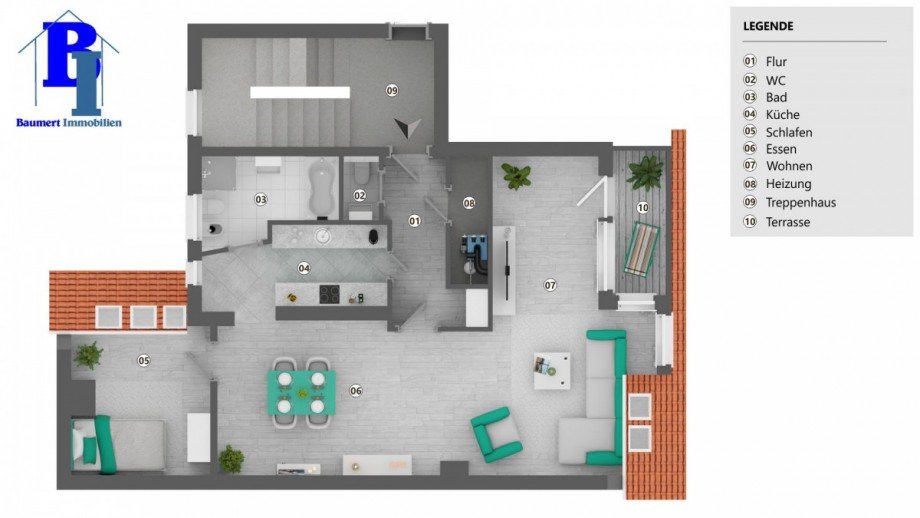 Grundriss Dachgeschosswohnung Berlin