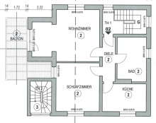 Grundriss 1.OG Kaulsdorf-S�d: Gepflegtes Mehrfamilienhaus mit 3 Wohneinheiten