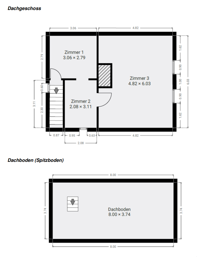 Grundriss DG & Dachboden Einfamilienhaus Hoppegarten