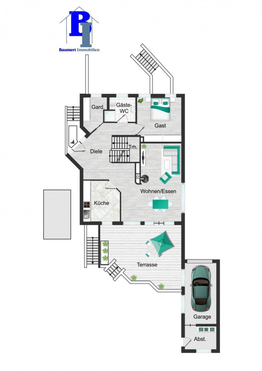 Erdgeschoss Einfamilienhaus Z�hlsdorf