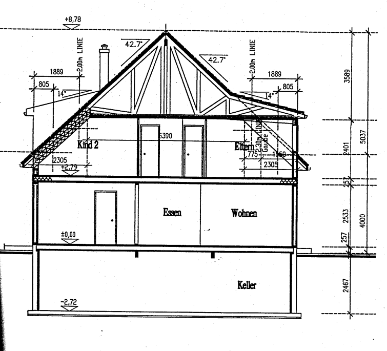 Schnitt Reihenmittelhaus Berlin