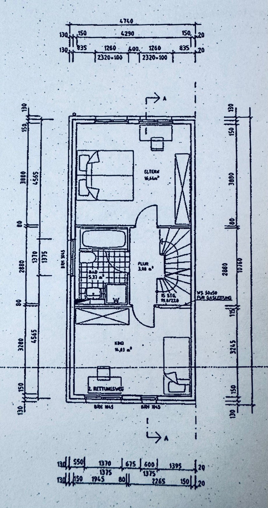 Grundriss 1. OG Reihenendhaus Berlin