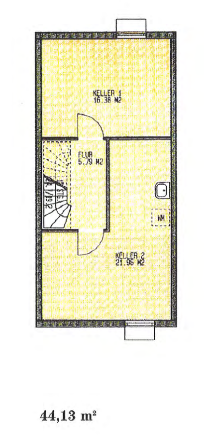 Grundriss KG Reihenmittelhaus Hoppegarten