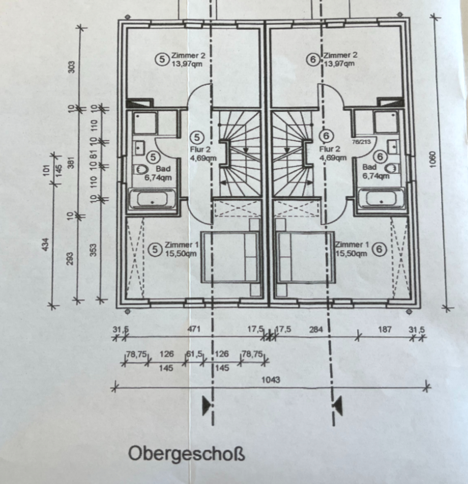 Grundriss OG Doppelhaush�lfte Berlin