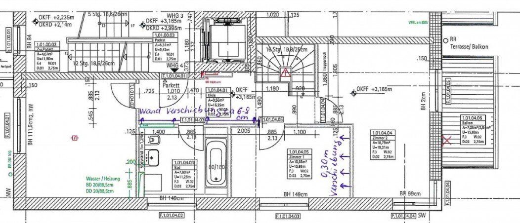 Grundriss (aktuell) Etagenwohnung Berlin