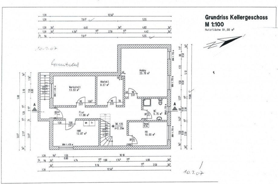 Grundriss UG Bungalow Berlin
