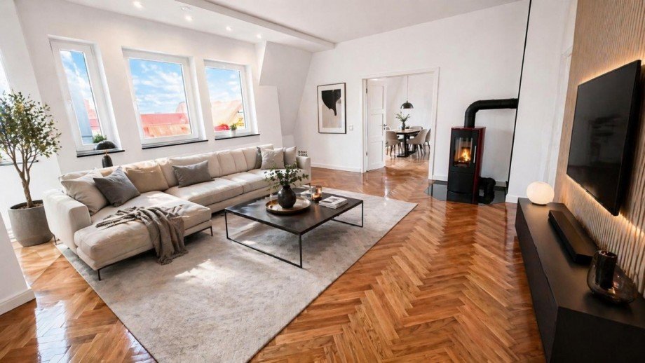 Wohnzimmer Dachgeschosswohnung Berlin