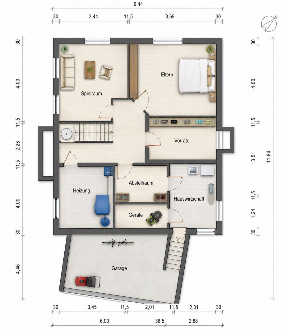 Grundriss KG Bungalow Berlin