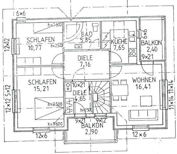 Grundriss DG Dachgeschosswohnung Berlin
