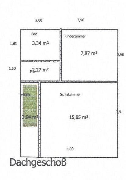 Grundriss DG Reihenmittelhaus Berlin