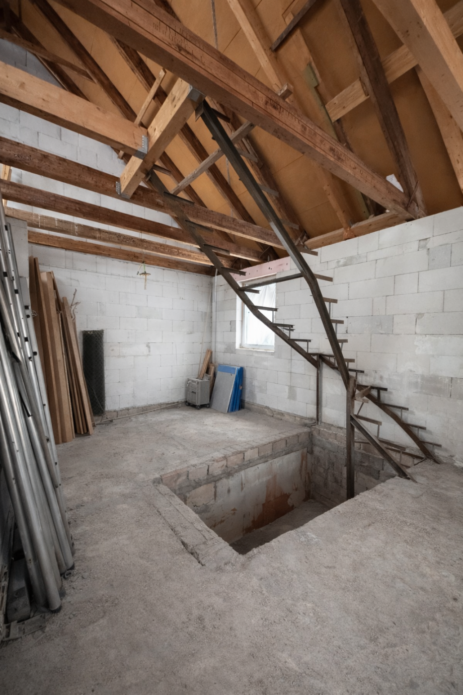 EFH 2 Zugang zum Keller und Vorbereitung der Treppe zum DG Einfamilienhaus Berlin