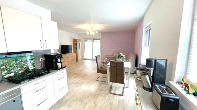 Blick von der K�che Bungalow Berlin