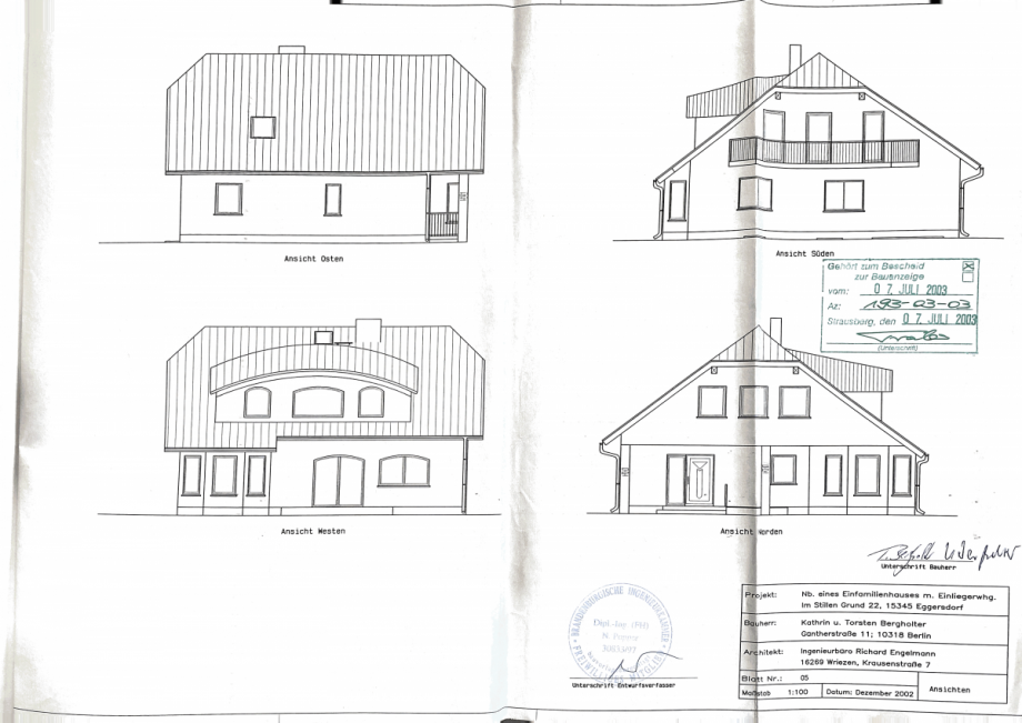 Ansicht Einfamilienhaus Petershagen/Eggersdorf