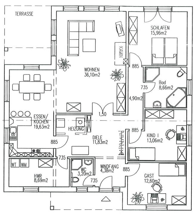 Grundriss EG Einfamilienhaus Berlin