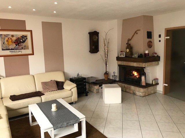 Wohnzimmer mit Kamin Doppelhaush�lfte Berlin