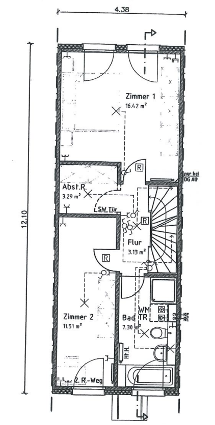 Grundriss OG Reihenhaus Berlin