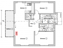 Grundriss OG Neubau-Highlight: Obergeschosswohnung mit gro�em Balkon in Mahlsdorf-S�d