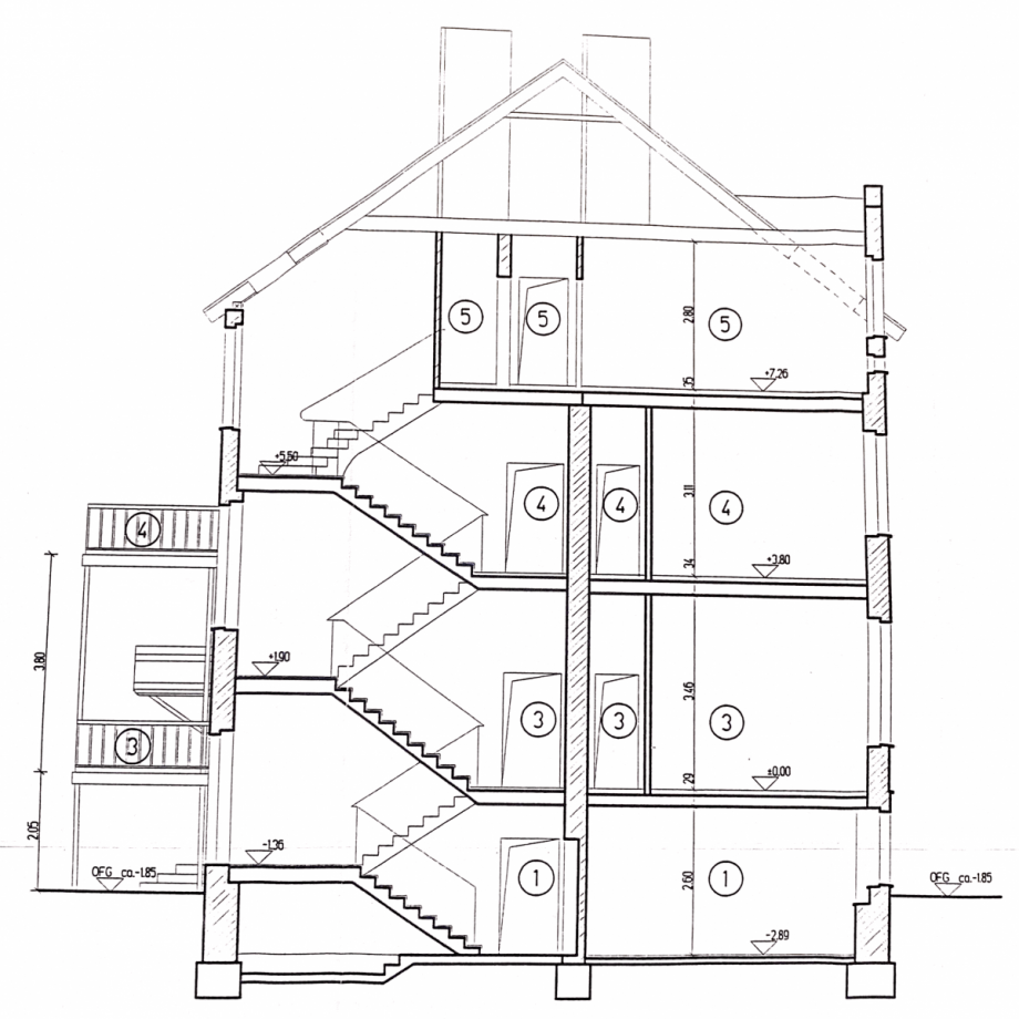 Geb�udeschnitt Mehrfamilienhaus Berlin