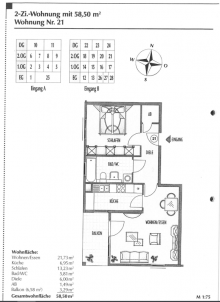 Grundriss Berunerstr. Berlin - am U-Biesdorf - 2 Zimmer mit Balkon