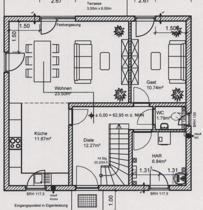 Grundriss EG Einfamilienhaus Berlin