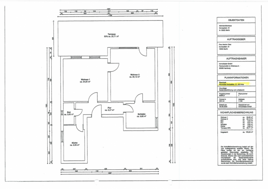 Grundriss VH EG links Mehrfamilienhaus Berlin