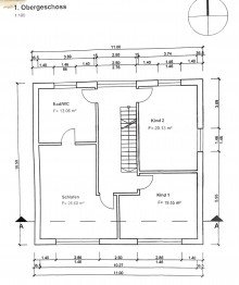 BA Grundriss 1 Bestandsbungalow mit Baulandreserve und bestehender Baugenehmigung