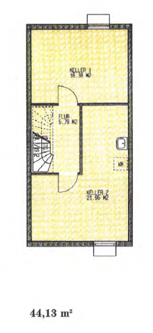 Grundriss KG H�now: Reihenmittelhaus mit Keller in ruhiger Seitenstra�e