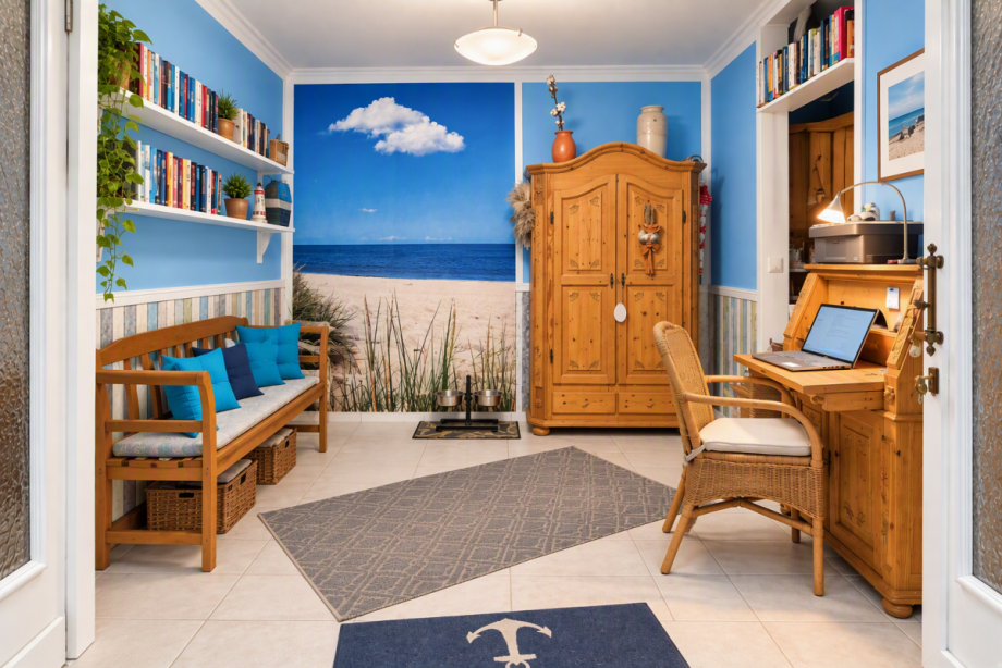 03_ Blick ins ge�ffnete Haus Bungalow Berlin