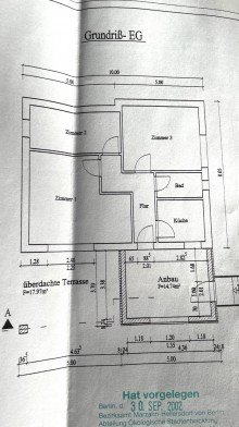 Grundri� Bungalow mit 3 Zimmern und Teilkeller in Mahlsdorf Nord