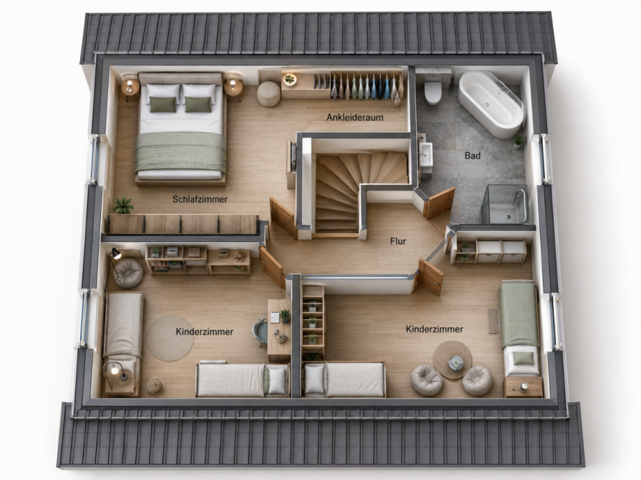 Grundriss Dachgeschoss Einfamilienhaus Berlin