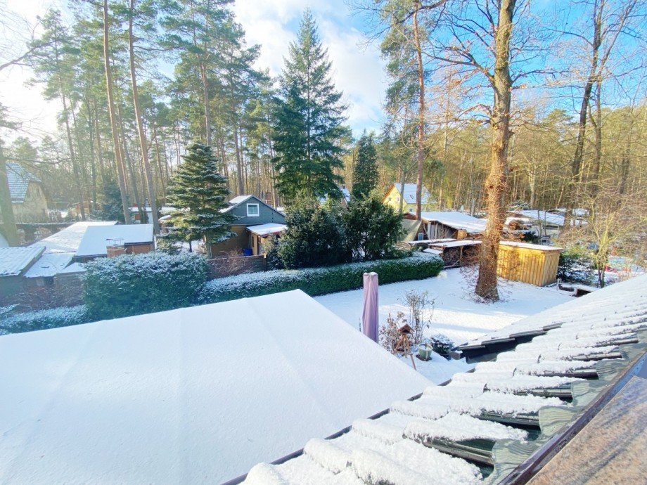 Blick in den Garten vom Zimmer 1 aus der Einliegerwohnung Einfamilienhaus Petershagen/Eggersdorf