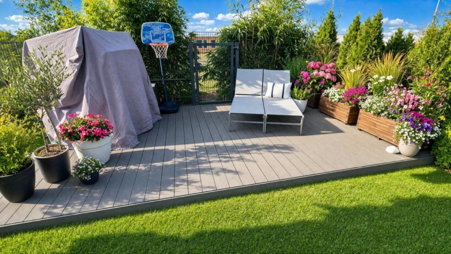 Gartenterrasse hinten Reihenmittelhaus Berlin