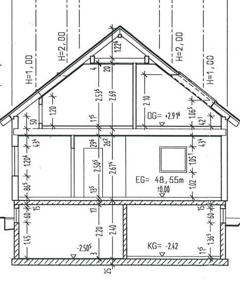 Querschnitt Einfamilienhaus M�hlenbeck