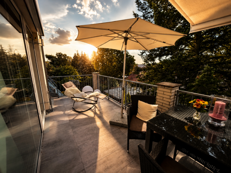 Balkon am Wohnzimmer Maisonettewohnung Berlin