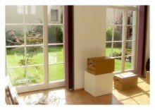 Grosse Fenster Blick in den Garten LOFT Loftwohnung am Wasser  - Unvermietet - Ihre Chance